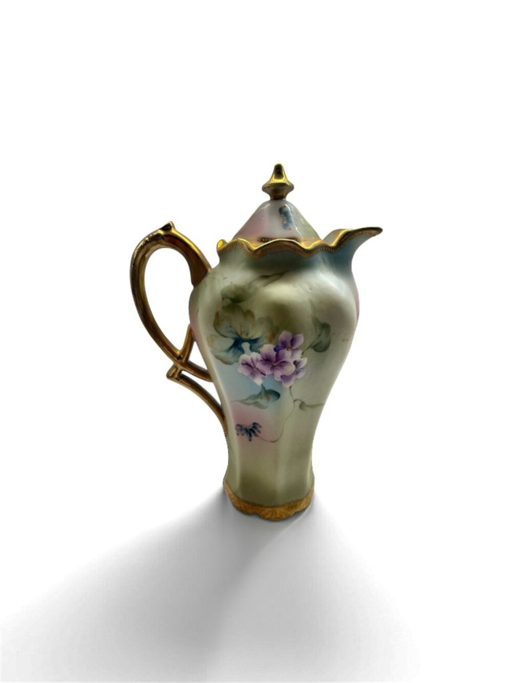 Antique Porcelain Hand-Painted Chocolate/Coffee Pot by Japan I.E. & C. Co.